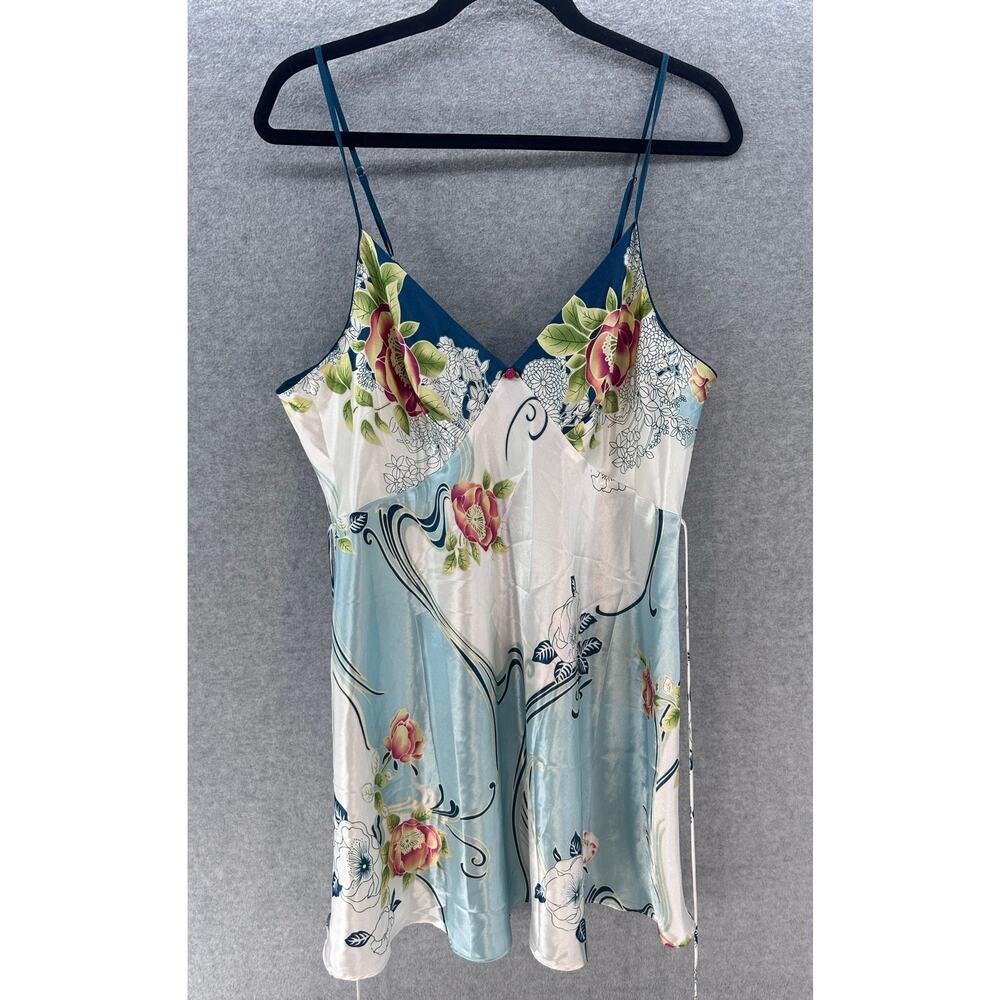 VTG Oscar De La Renta Women's XL Pink Label Art Nouveau Slip Dress Nighty Y2K